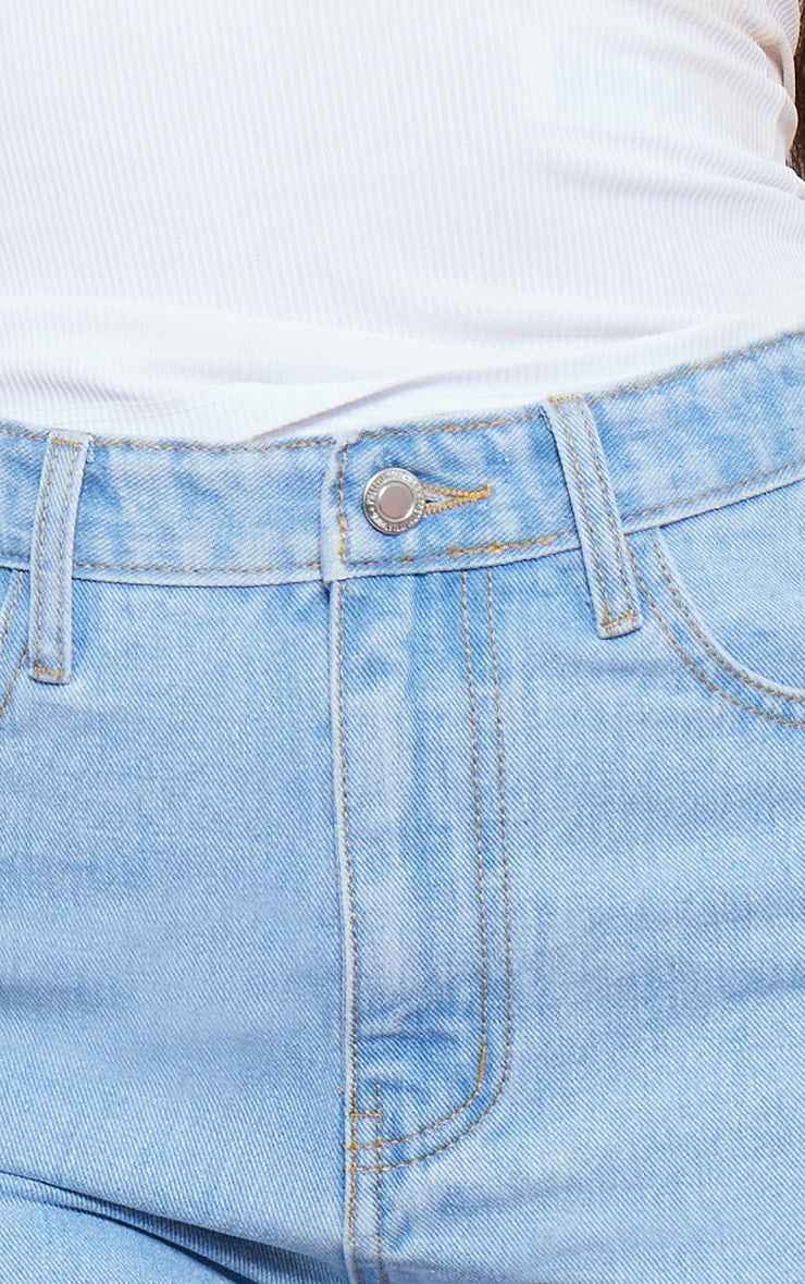 Plt - Tall Light Blue Wash Prayed Denim Shorts