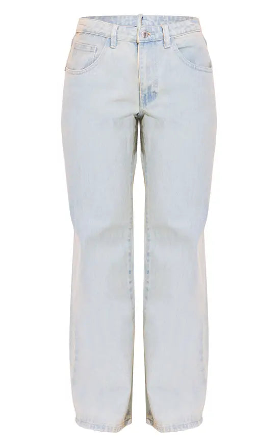 Petite Vintage Bleach Wash Low Rise Boyfriend Jeans