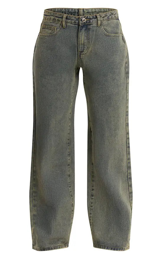 Plt - Vintage Wash Low Rise Wide Leg Jeans