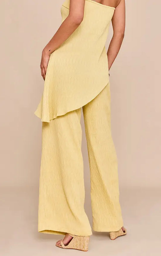 Plt - Lemon Textured Wide Leg Trouser Co-ord