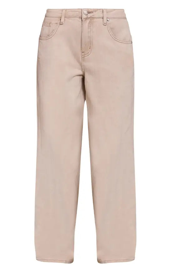 Plt - Stone Mid Waist Wide Leg Jeans