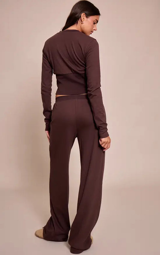 Plt - Dark Brown Super Soft Wide Leg Trousers