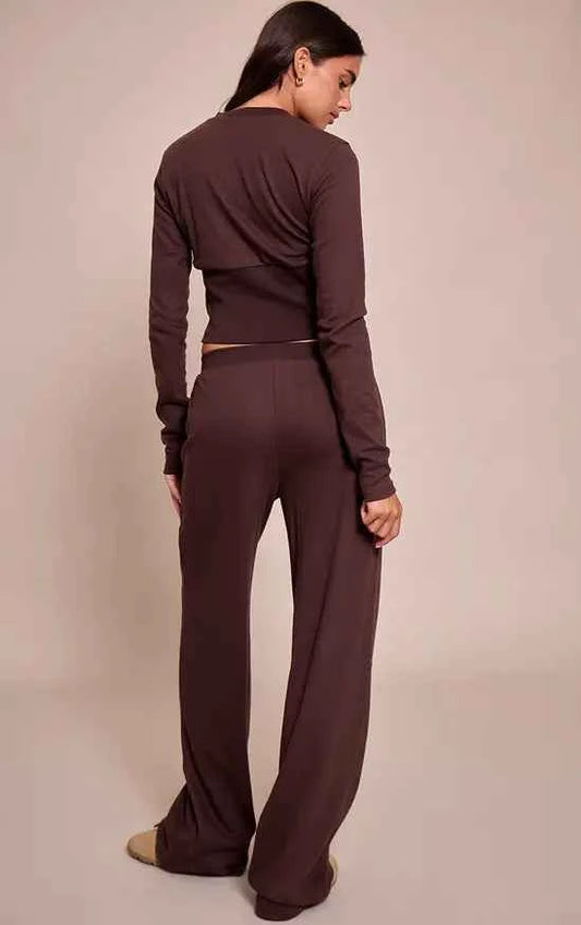 Plt - Dark Brown Super Soft Wide Leg Trousers