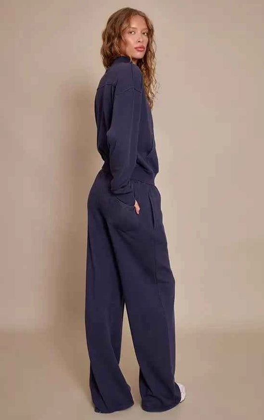 Plt - Navy Acid Wash Drawcord Cuff Jogger