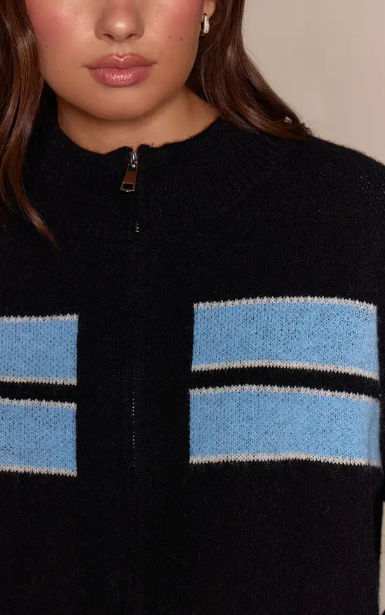 PrettyLittleThing Striped Knitted Sporty Jumper