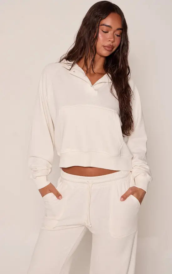 Plt - Lightweight Loopback Henley Neck Hoodie