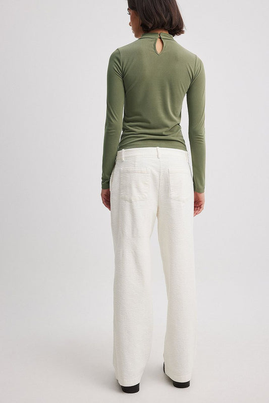 Cord Loose Low Waist Pants