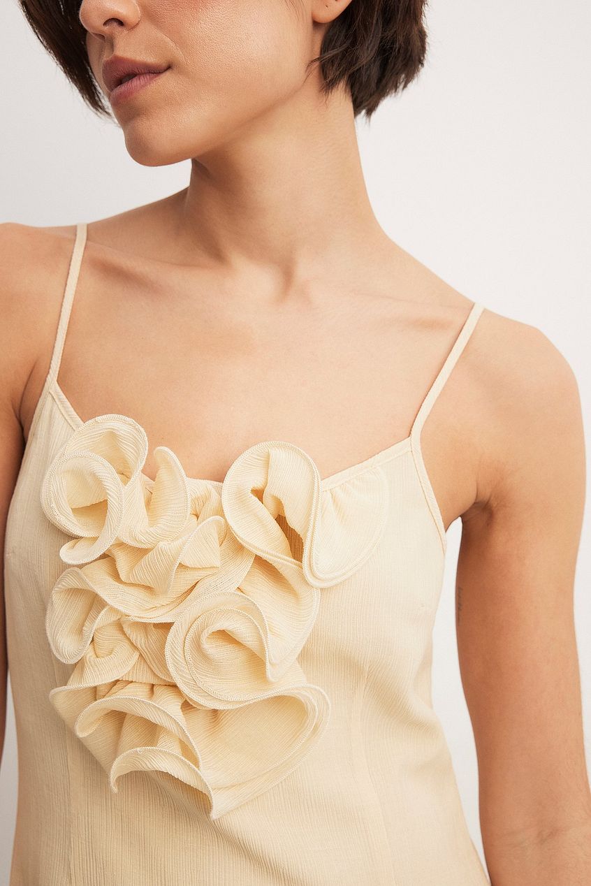 Crepe Ruffled Midi Dress