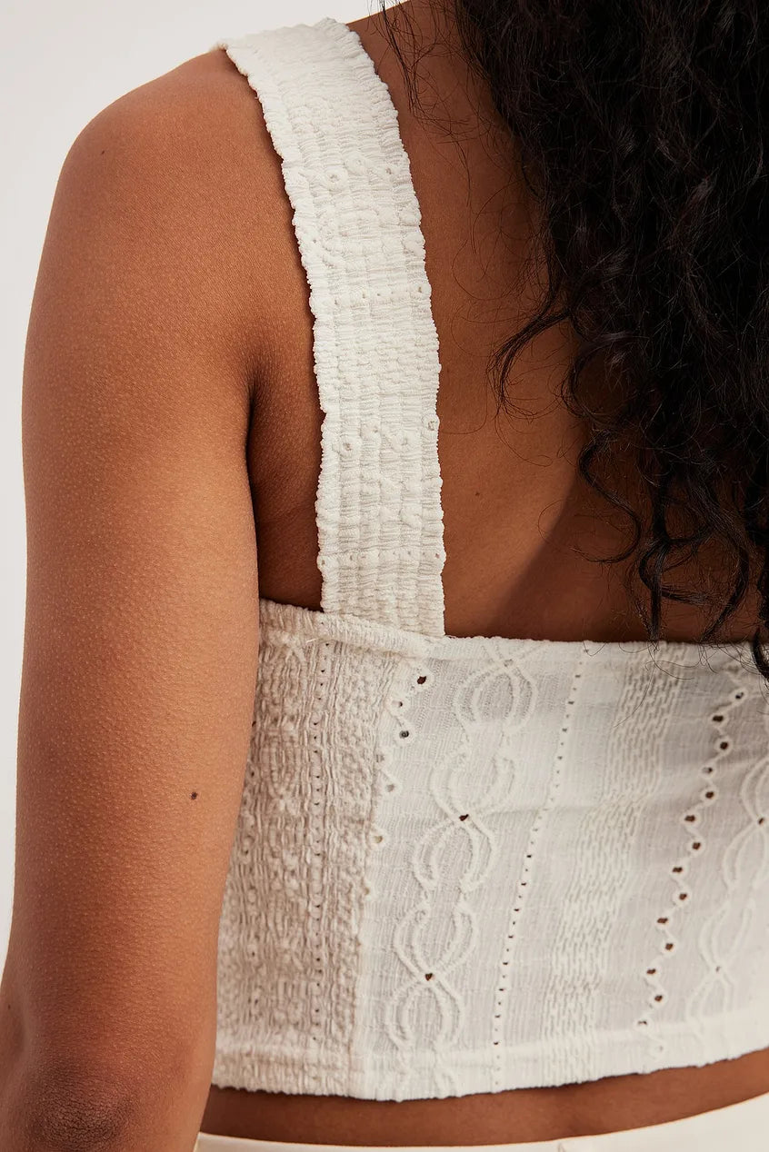 Cup Detail Smocked Top