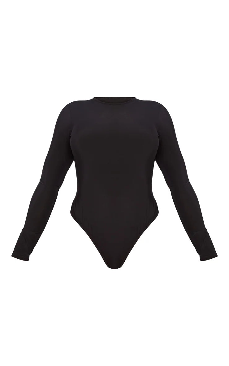 Shape Black Slinky Long Sleeve Bodysuit