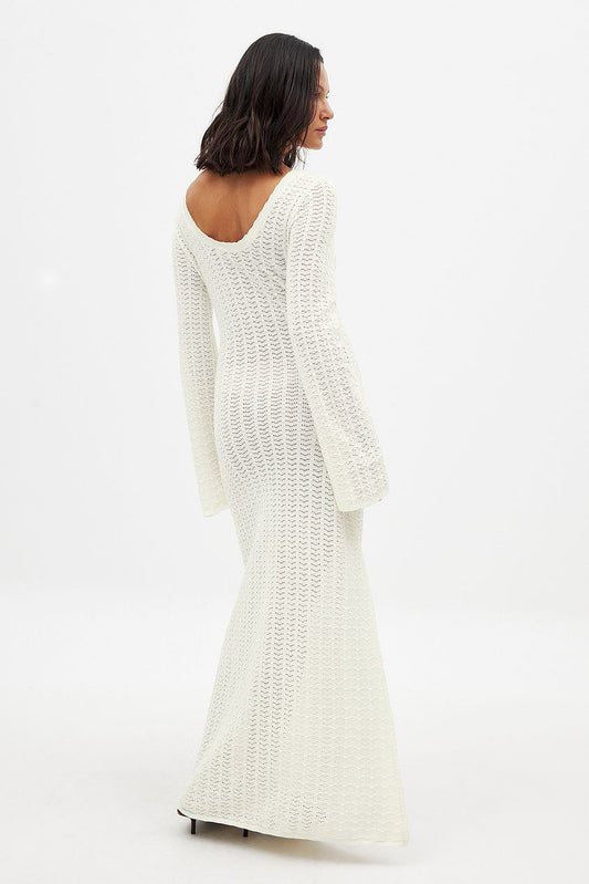 Na-kd - Deep Back Knitted Maxi Dress