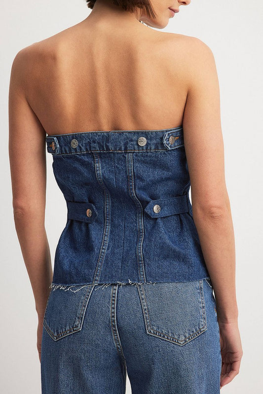 Denim Bandeau Top