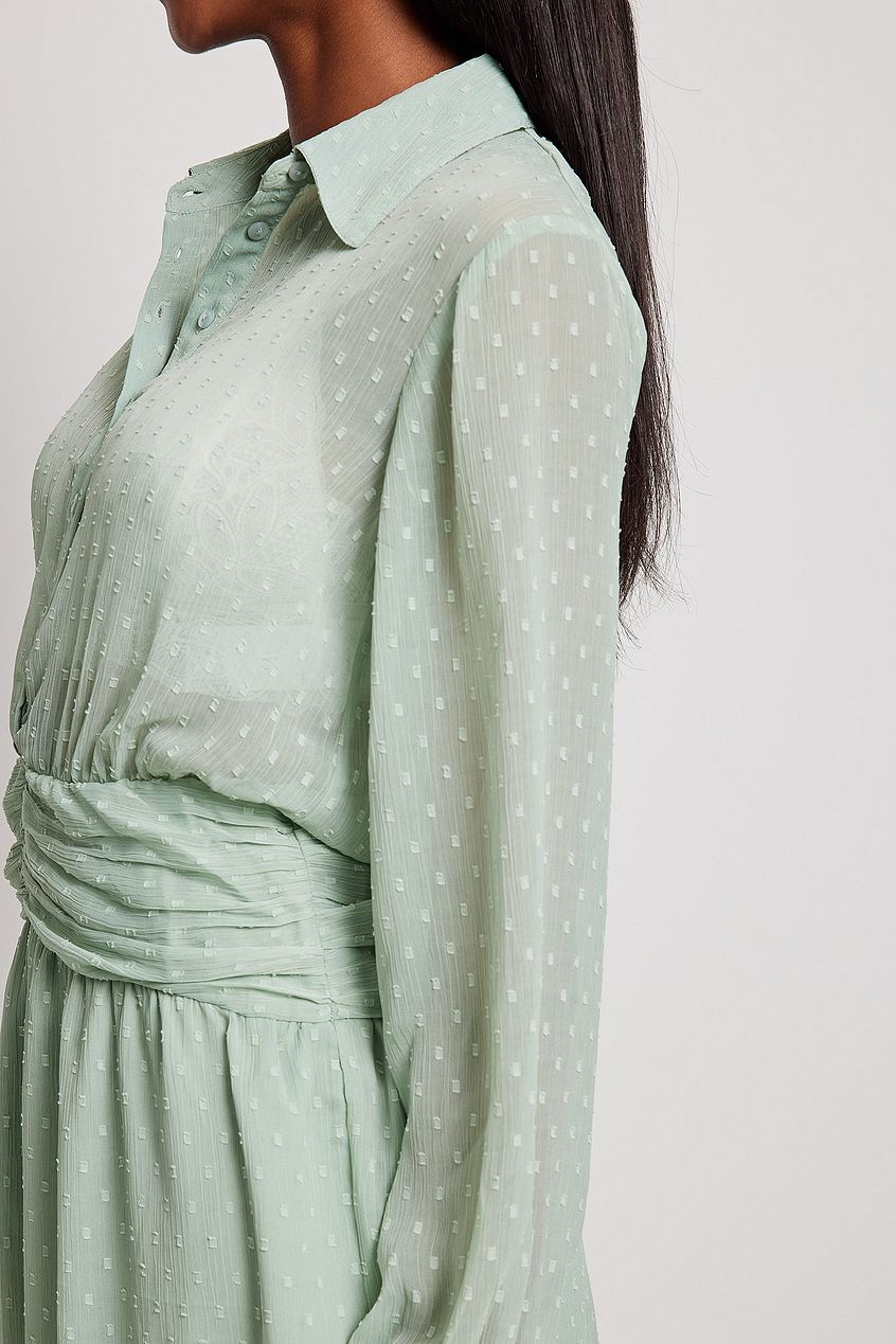 Dobby Waist Detail Mini Dress