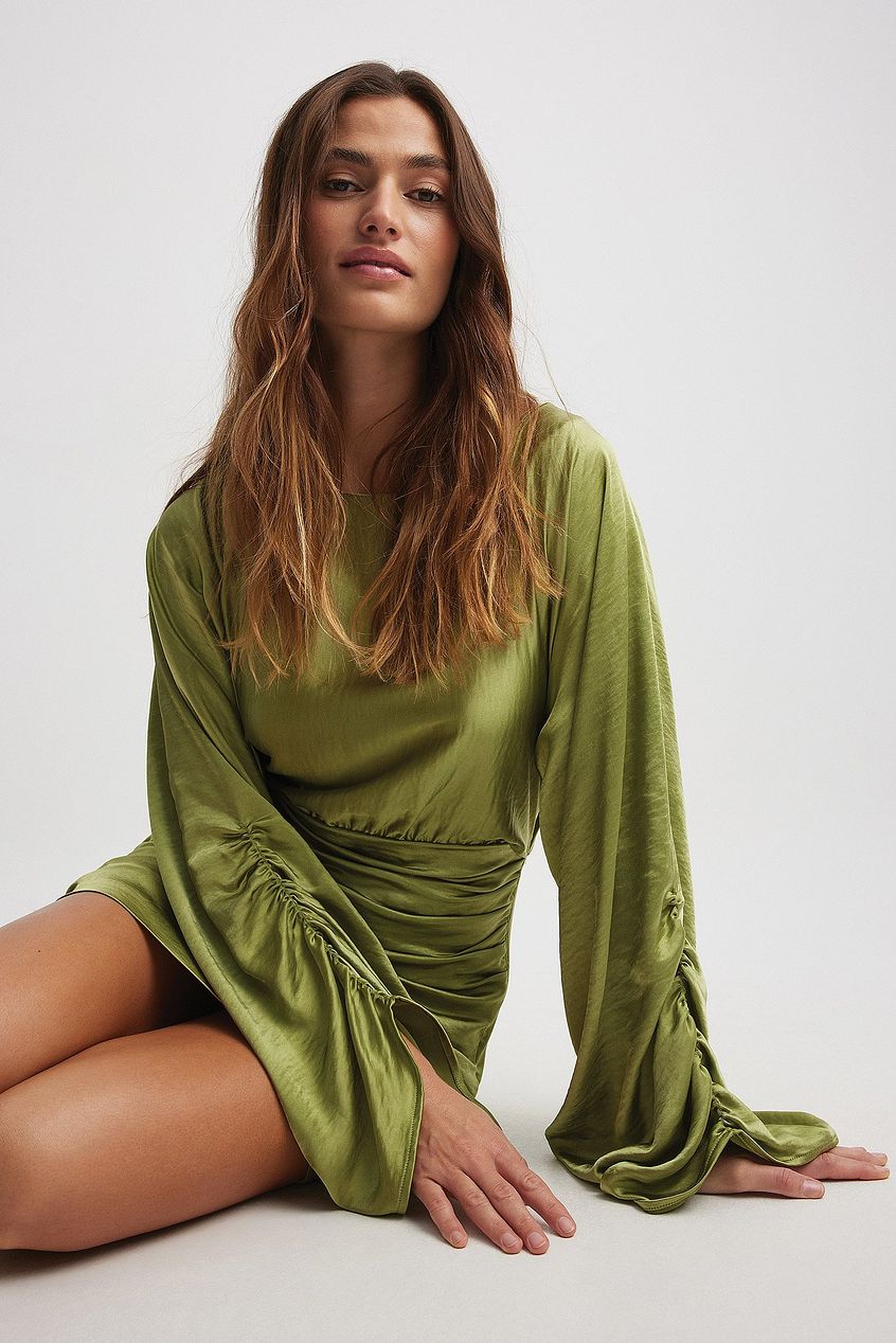 Draped Detail Satin Dress