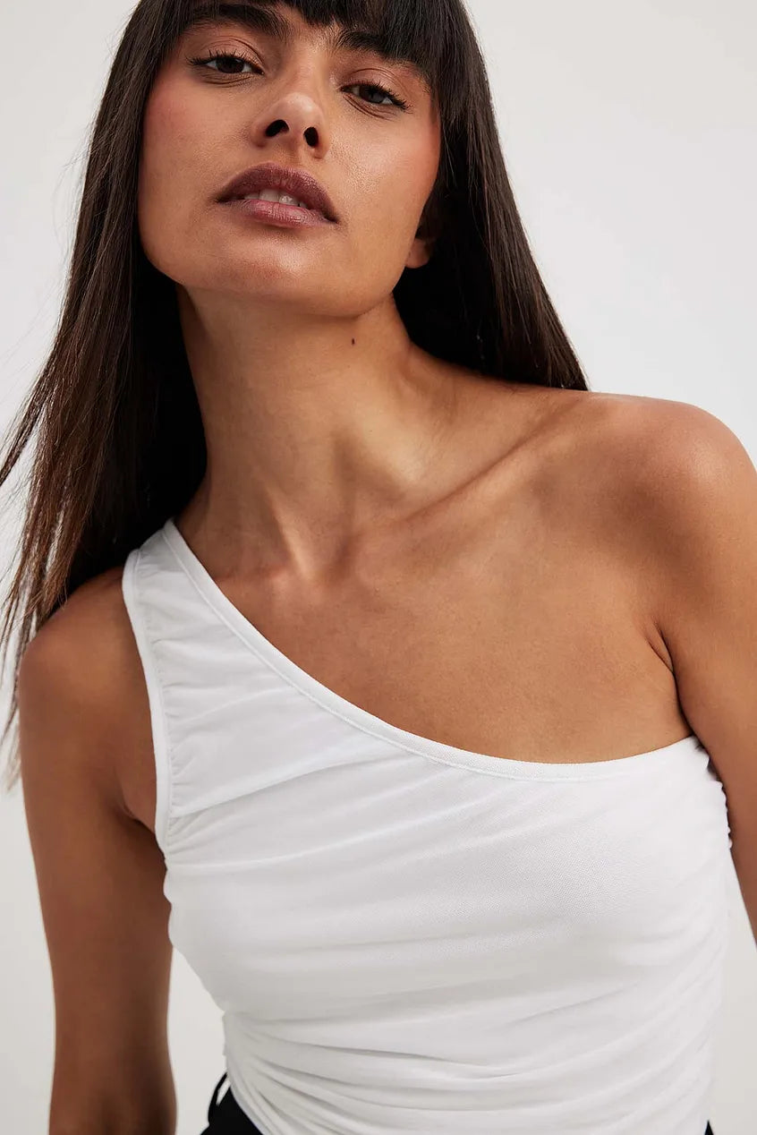 Draped Mesh Top