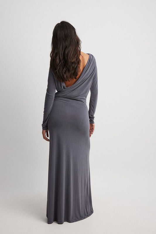 Na-kd Draped Open Back Maxi Dress