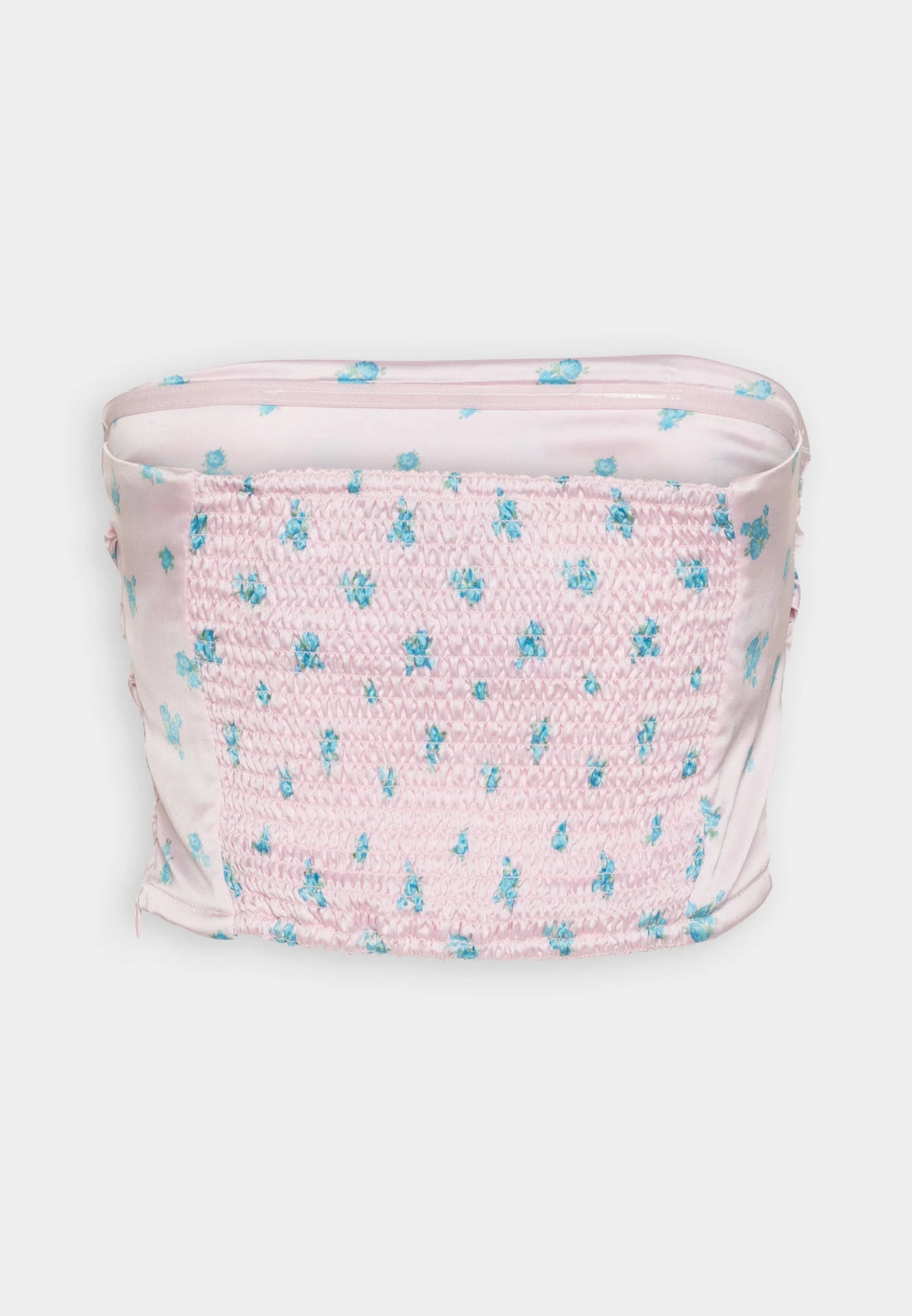 Pleated tube top blue flower
