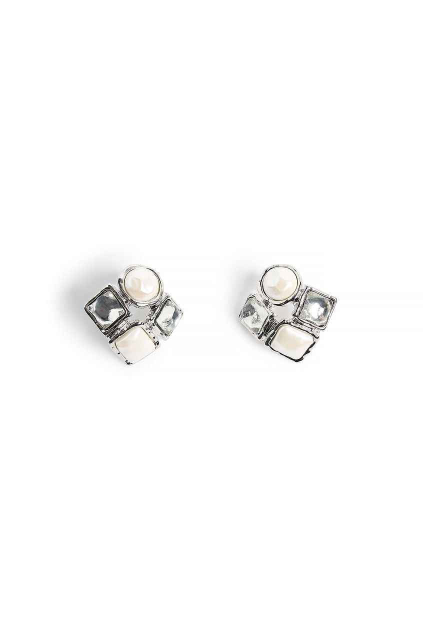 Na-kd Squared Pearl Stone Earrings