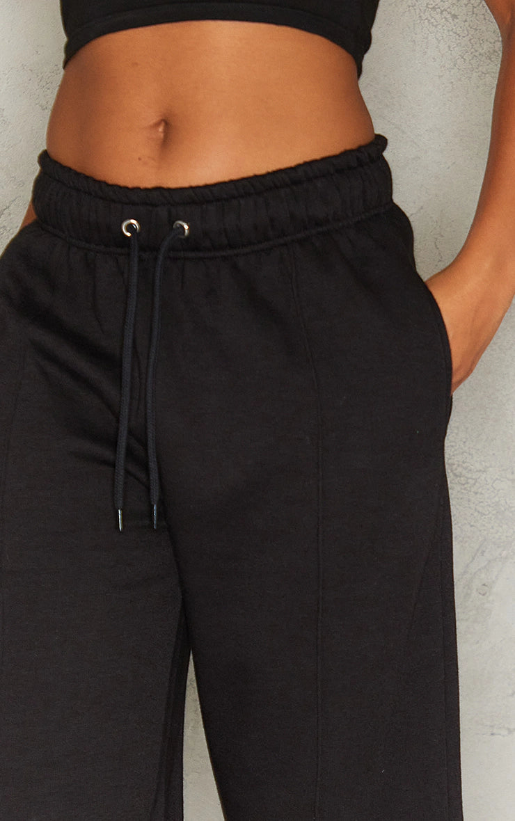Black Seam Detail Straight Leg Sweatpant