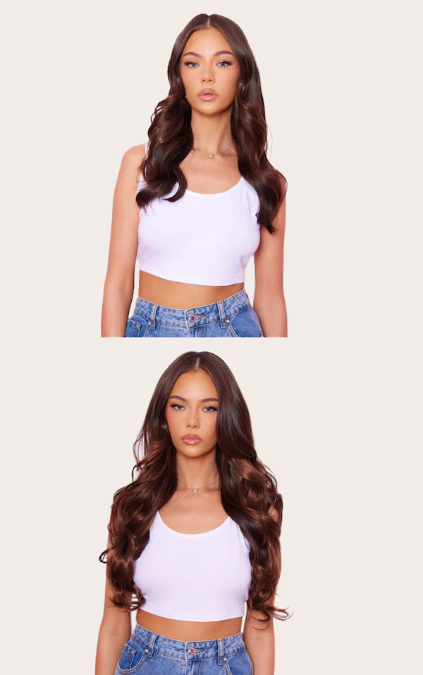 Lullabellz Thick 20` 1 Piece Curly Clip In Hair Extensions Chestnut