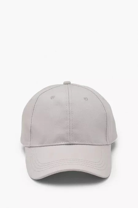 Light Grey Woven Baseball Cap