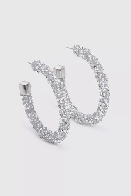 Diamante Cluster Hoop Earrings