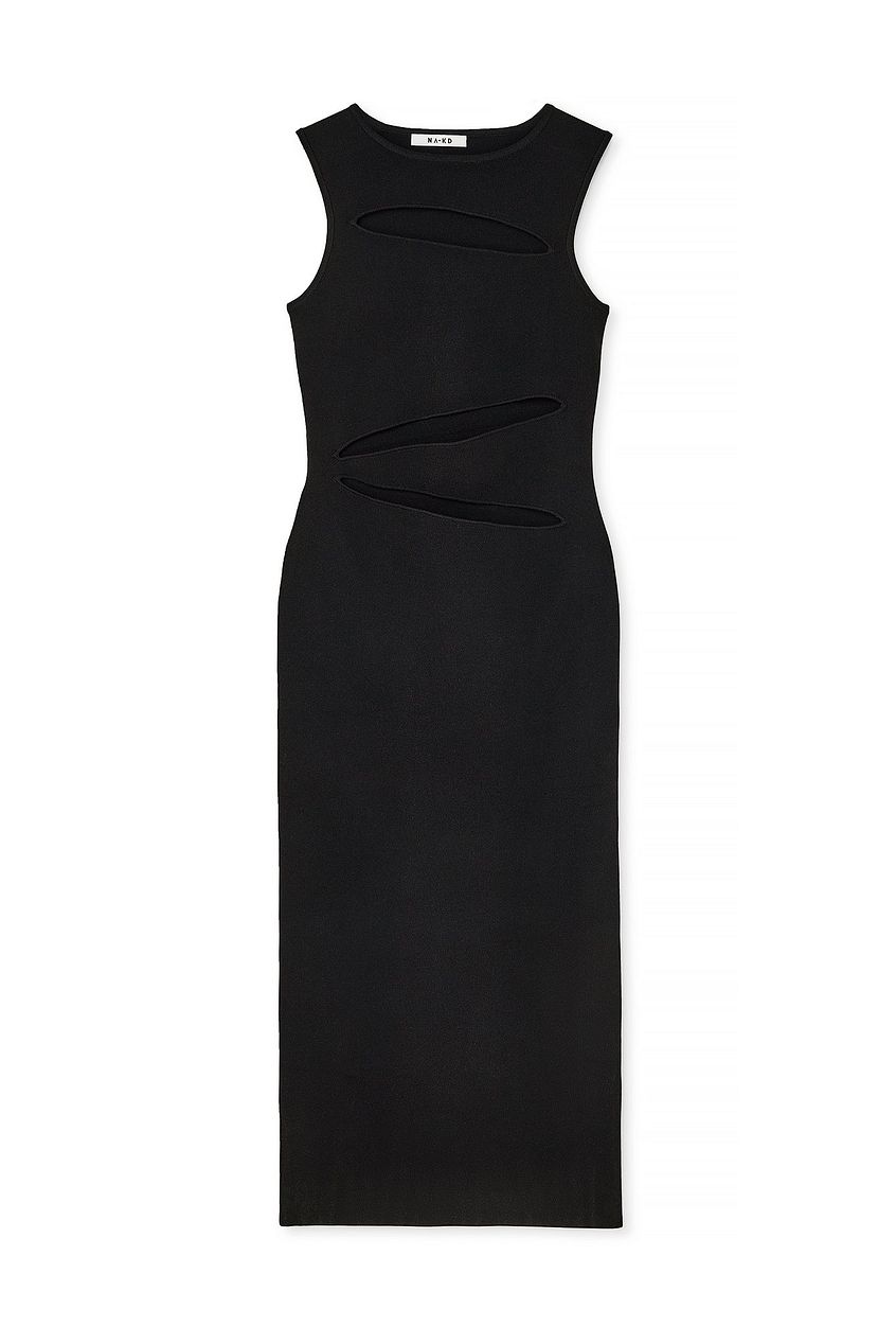 Fine Knitted Cut Out Maxi Dress