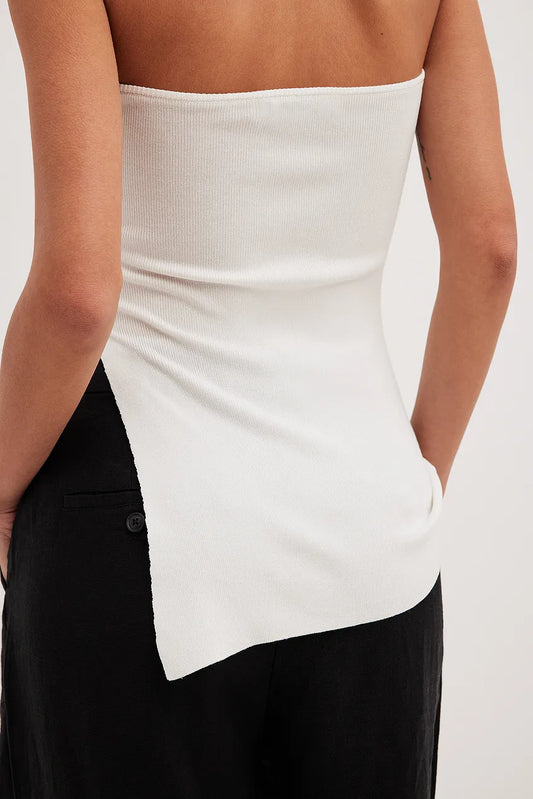 Fine Knitted High Slit Tube Top