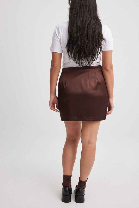 Na-kd Fitted High Waist Mini Satin Skirt