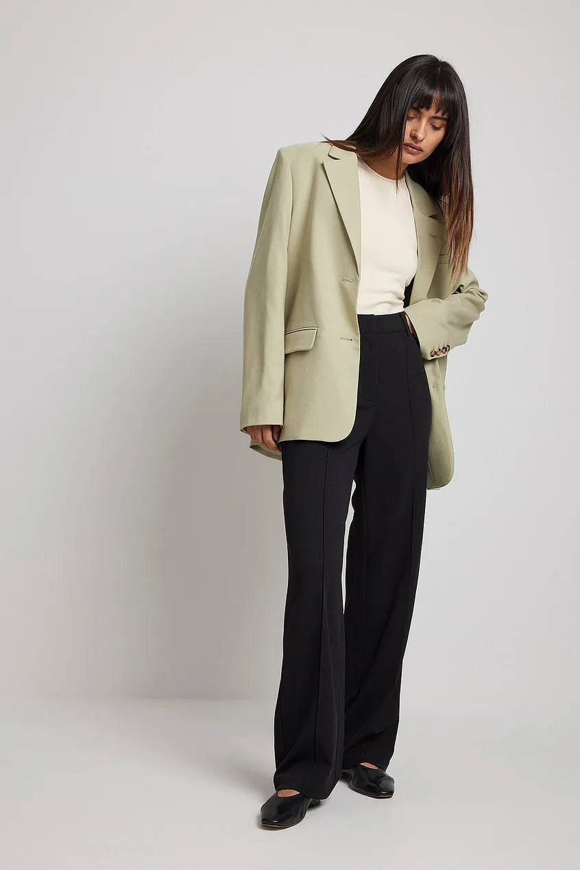 Fitted Wide Leg Suit Pants