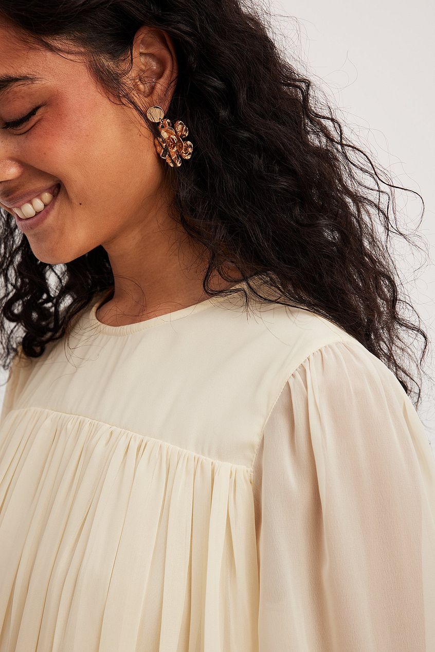 Flowy Chiffon Gathered Mini Dress