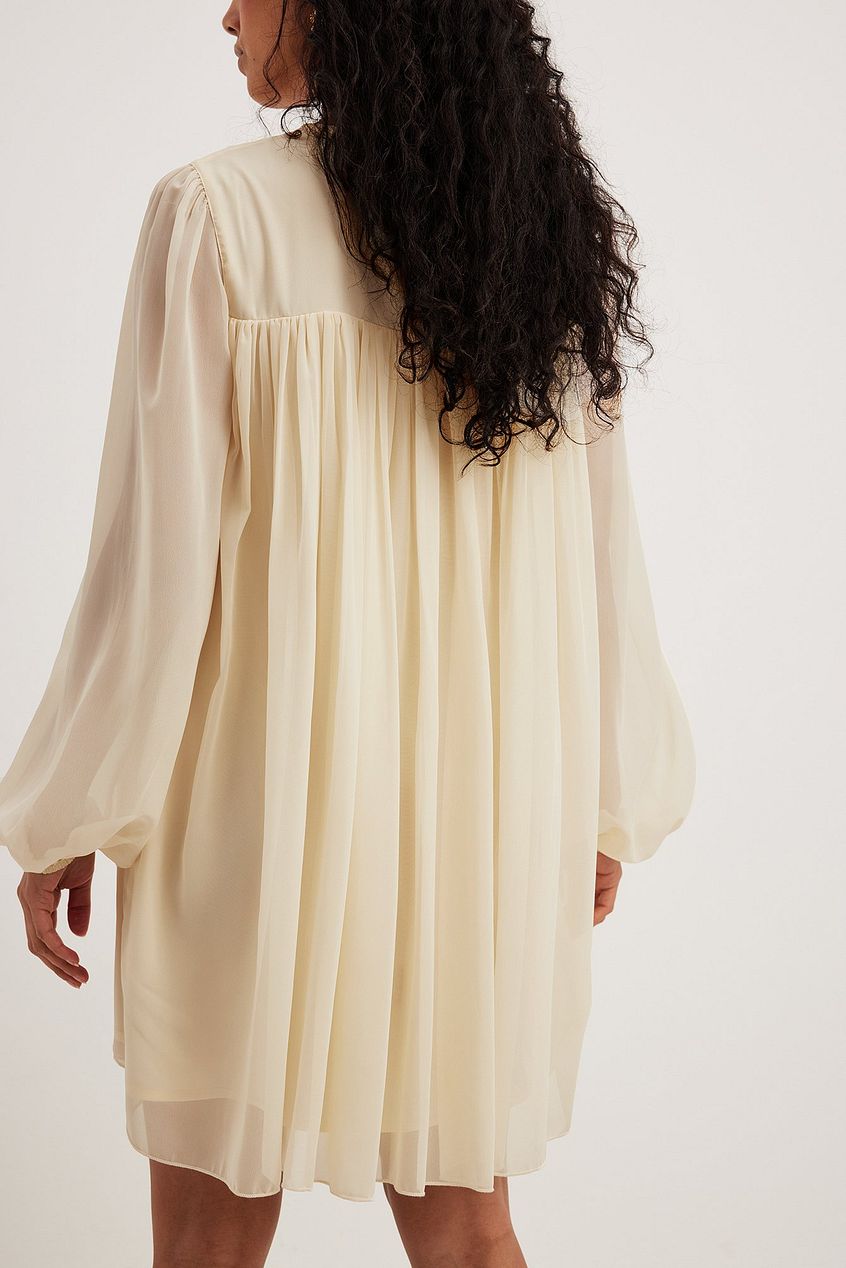 Flowy Chiffon Gathered Mini Dress