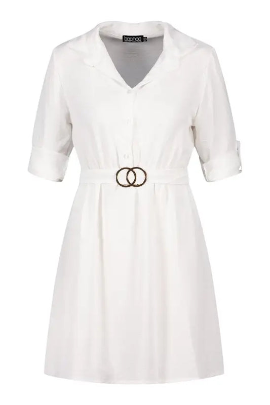 boohoo Belted Shirt Dress