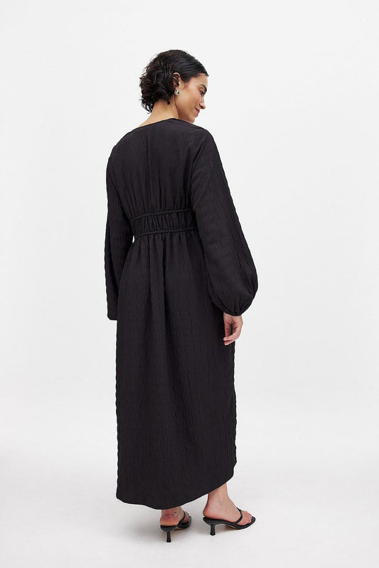 Na-kd Gathered Drawstring Midi Dress