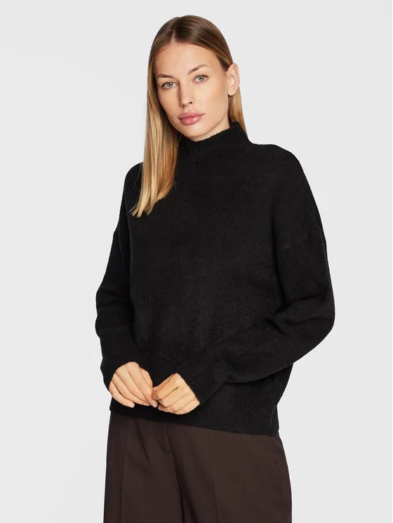 Roll-neck knitted sweater - Black - Women - Gina Tricot