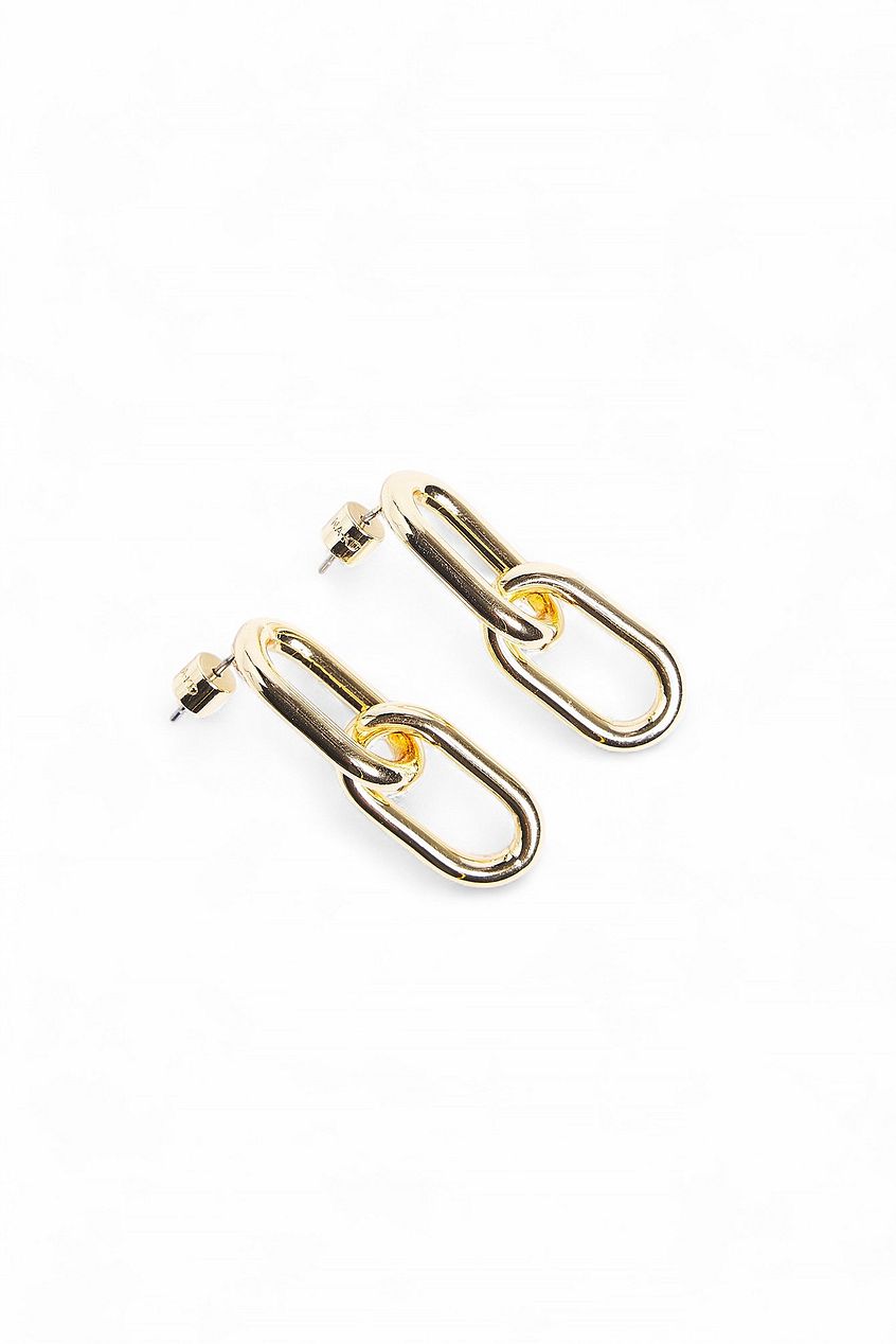 Na-kd Gold Plated Double Hoop Earrings