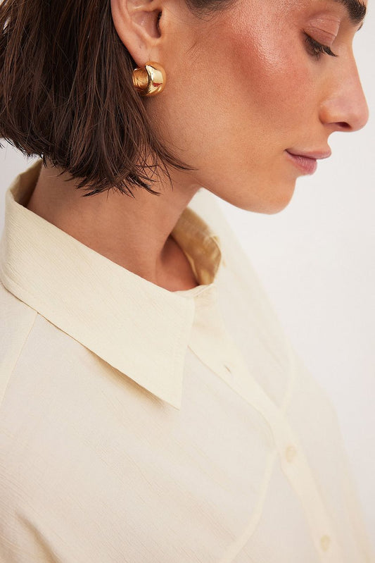 Gold Plated Small Plain Wide Hoops