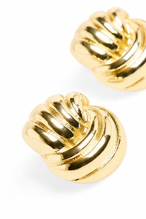 Gold Plated Swirl Studs Earrings Gold