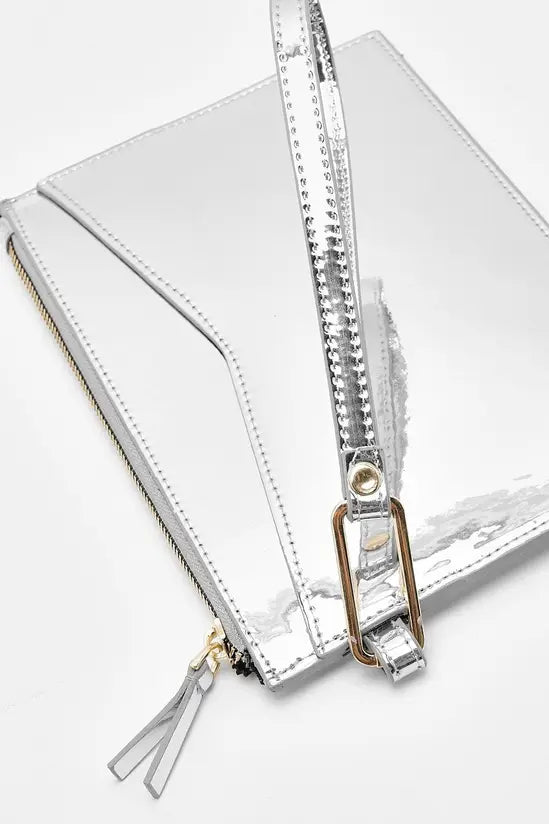 boohoo Basic Mirror Pouch Clutch Bag