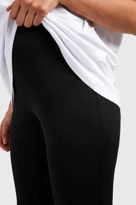boohoo Maternity Ribbed Over Bump Leggings