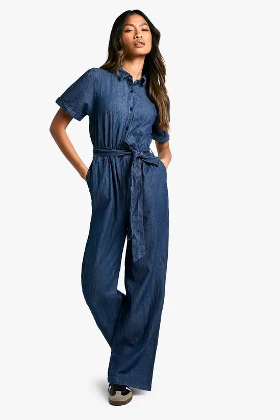 Boohoo - Chambray Denim Jumpsuit