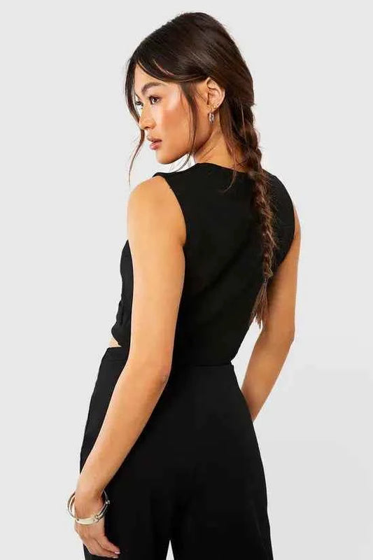 boohoo Jersey Crepe Fitted Waistcoat