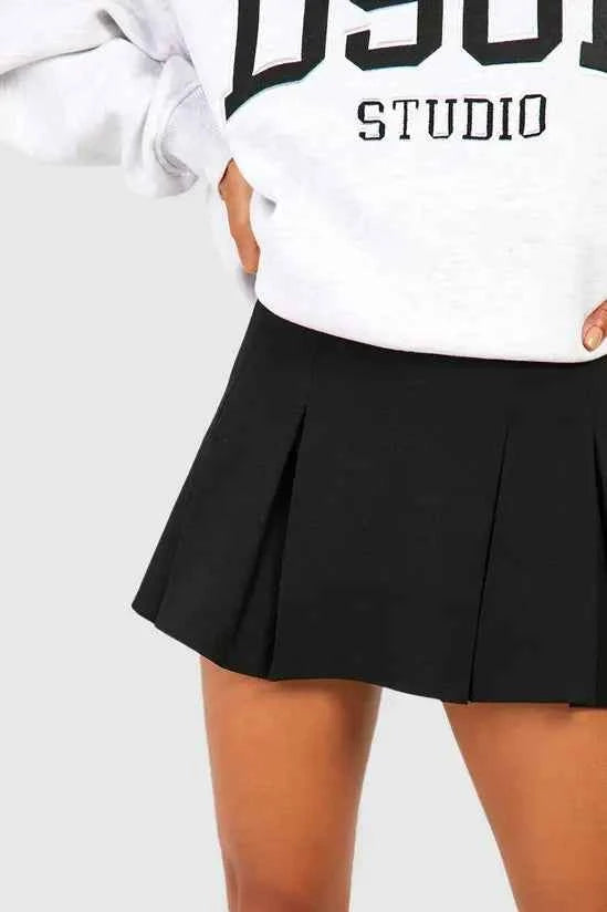 Boohoo Pleated Crepe Tennis Skirt