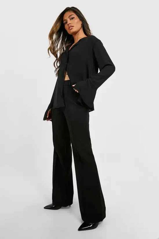 boohoo Fit & Flare Tailored Trousers