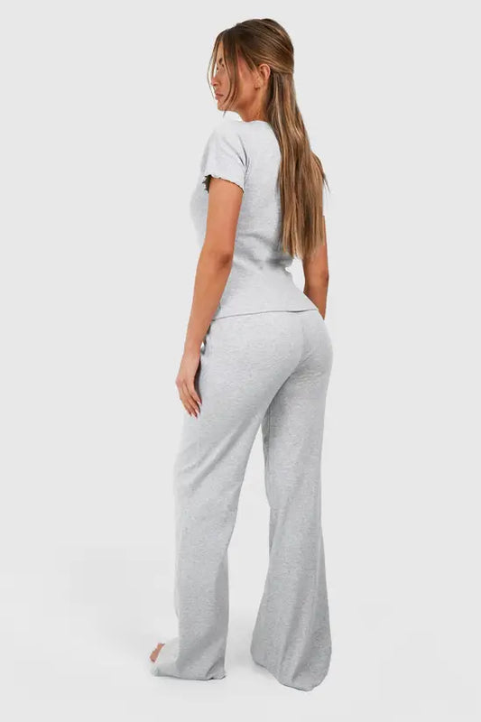Boohoo - Loungewear Premium Rib Flared Trousers