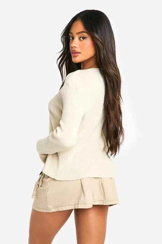 boohoo Cargo Tie Waist Washed Mini Skirt