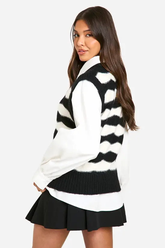 boohoo Stripe Oversized Knitted Tank Top