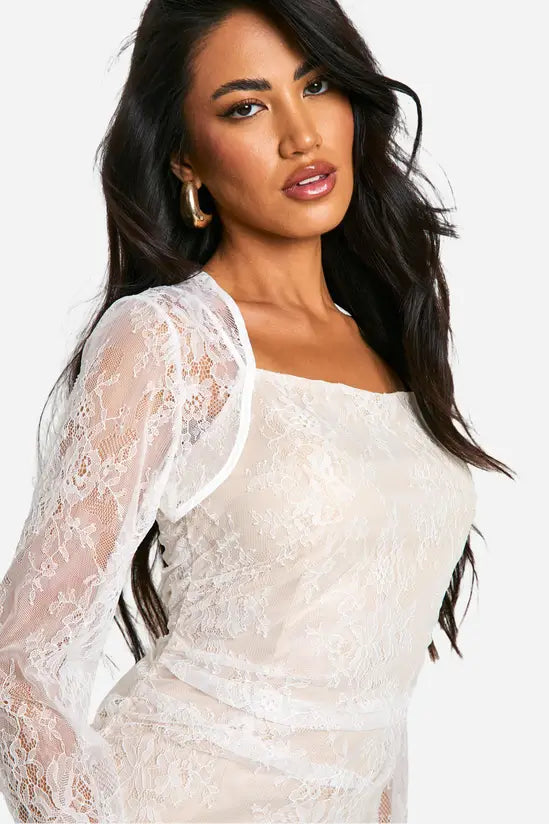 boohoo Lace Bodycon Mini Dress