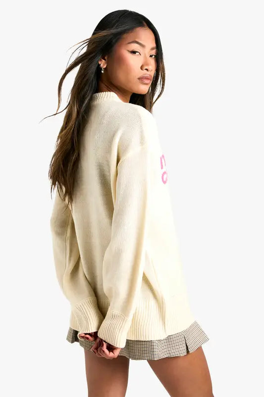 boohoo Its Giving Christmas Slogan Oversized Jumper