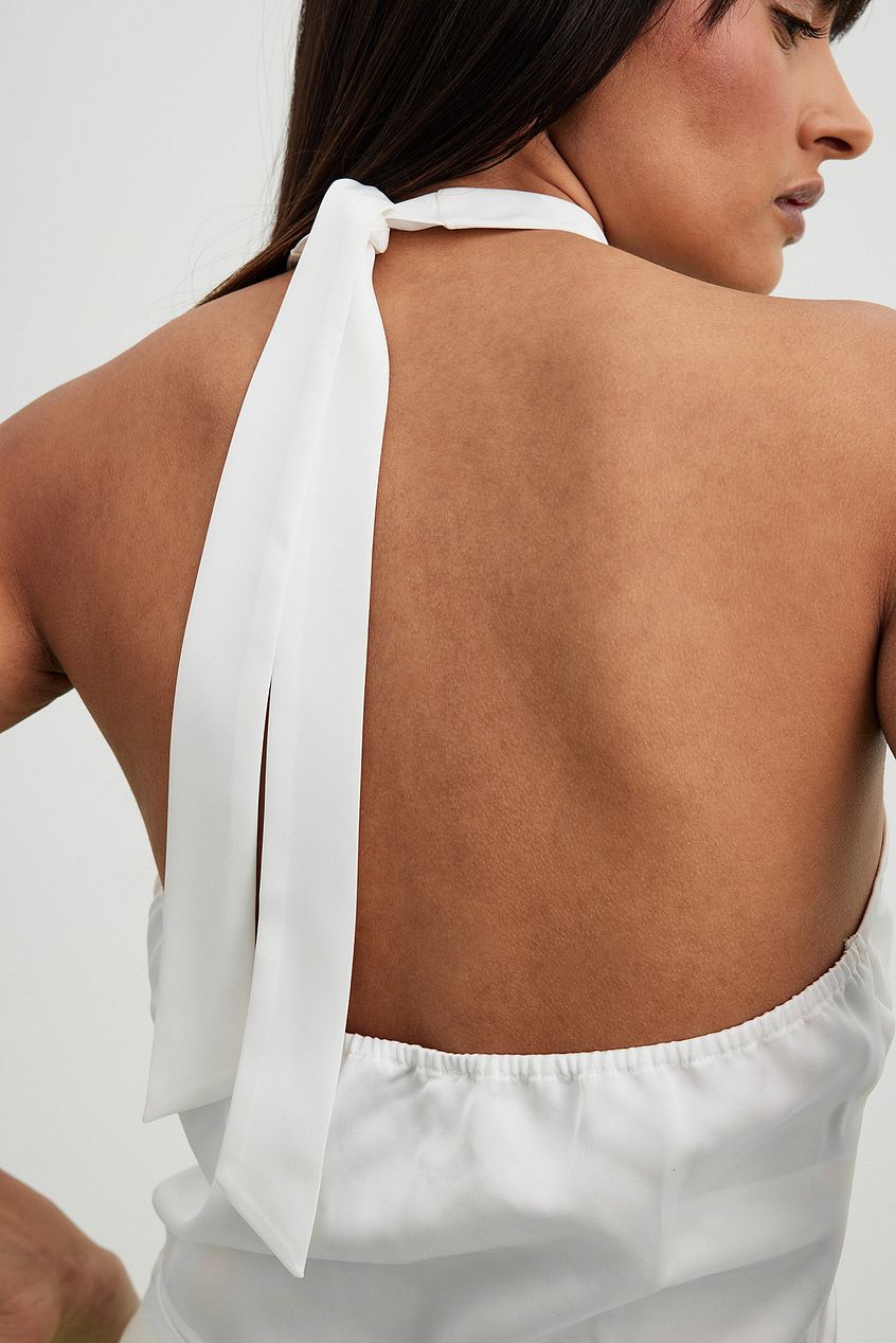 Halterneck Cross Detail Top